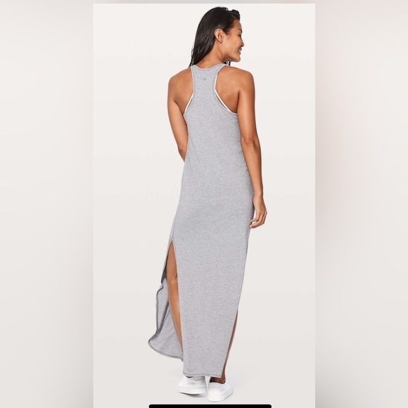 Lululemon pre-owned Refresh Maxi Dress size 6 Medium Grey excellent condition - Picture 2 of 7